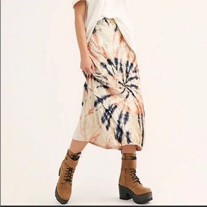 Free People Velvet Tie Dye Maxi Skirt